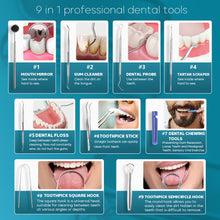 Carica l'immagine nel visualizzatore di Gallery, KOHEEL Dental Tools with Metal Case, Teeth Cleaning Tools Set, Remove Plaque, Oral Care Hygiene Kit & Toothpicks Pocket Set, Reusable Dental Floss Picks Kit, Tooth Picker (1 Pack)