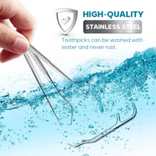 Carica l'immagine nel visualizzatore di Gallery, KOHEEL Dental Tools with Metal Case, Teeth Cleaning Tools Set, Remove Plaque, Oral Care Hygiene Kit & Toothpicks Pocket Set, Reusable Dental Floss Picks Kit, Tooth Picker (1 Pack)