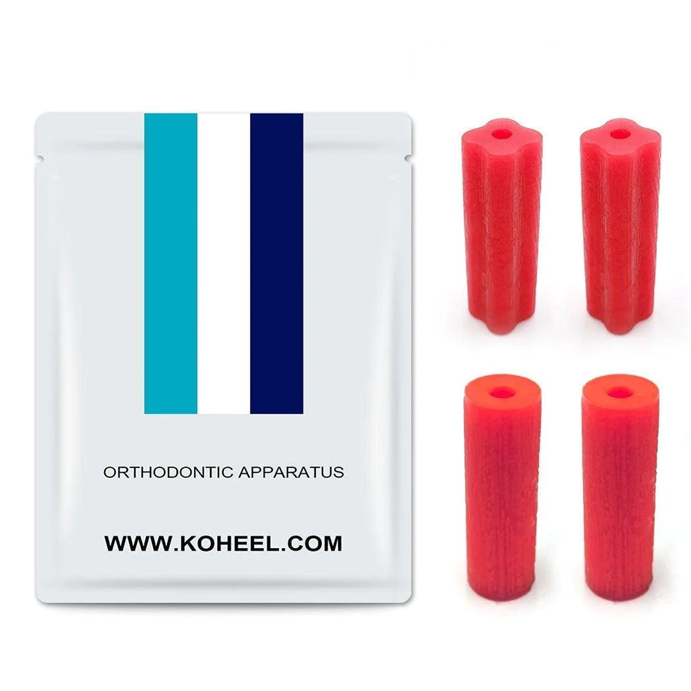 KOHEEL-AC Orthodontics Aligner Chewies for Aligner Trays Chewies for Invisalign Clear or Metal Braces(4 of pack) - Round / Red