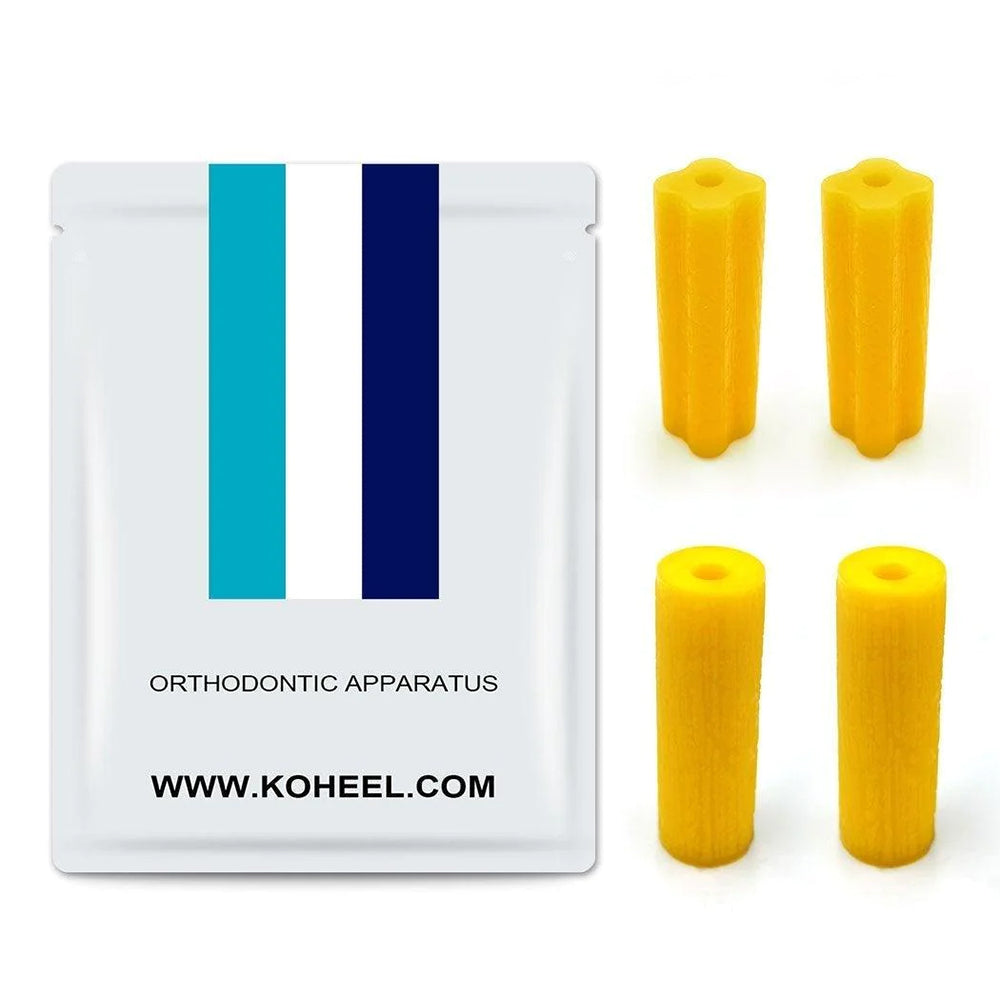 KOHEEL-AC Orthodontics Aligner Chewies for Aligner Trays Chewies for Invisalign Clear or Metal Braces(4 of pack) - Round / Yellow