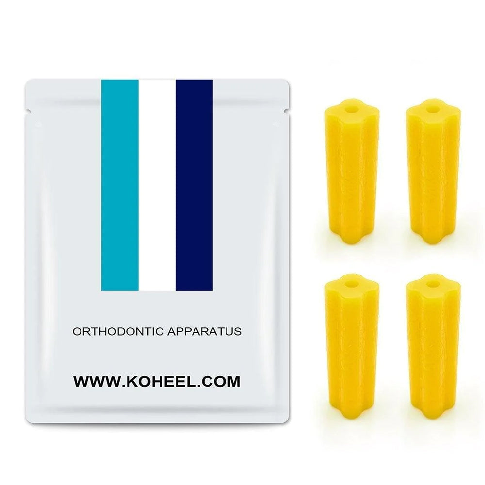 KOHEEL-AC Orthodontics Aligner Chewies for Aligner Trays Chewies for Invisalign Clear or Metal Braces(4 of pack) - Flower type / Yellow