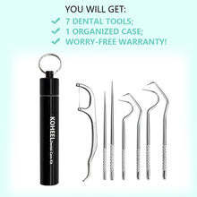 Load image into Gallery viewer, KOHEEL Toothpicks Pocket Set, Reusable Dental Floss Picks Kit, Stainless Steel Teeth Cleaning Tools